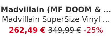 Madvillain (MF DOOM & Madlib) - Madvillain SuperSize Vinyl ReAction Figure