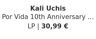 Kali Uchis - Por Vida 10th Anniversary HHV GSA Exclusive Blush Vinyl Edition