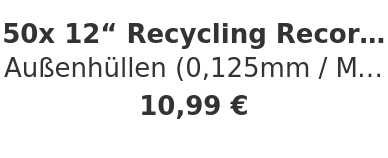 50x 12“ Recycling Record Outer Sleeves - Außenhüllen (0,125mm / Made in Germany / LDPE-Folie)