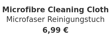 Microfibre Cleaning Cloth - Microfaser Reinigungstuch