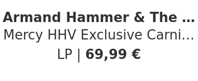 Armand Hammer & The Alchemist - Mercy HHV Exclusive Carnival Colored Vinyl Edition