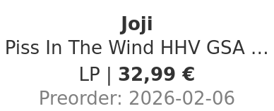 Joji - Piss In The Wind HHV GSA Exclusive Prism Colored Vinyl Edition