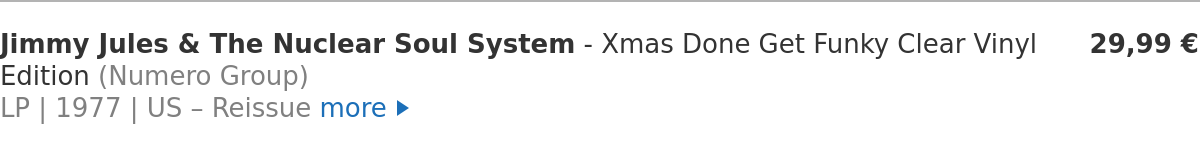 Jimmy Jules & The Nuclear Soul System - Xmas Done Get Funky Clear Vinyl Edition