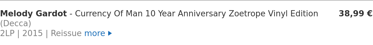 Melody Gardot - Currency Of Man 10 Year Anniversary Zoetrope Vinyl Edition