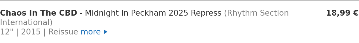 Chaos In The CBD - Midnight In Peckham 2025 Repress