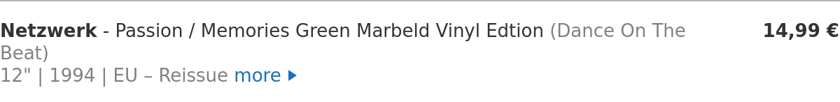 Netzwerk - Passion / Memories Green Marbeld Vinyl Edtion