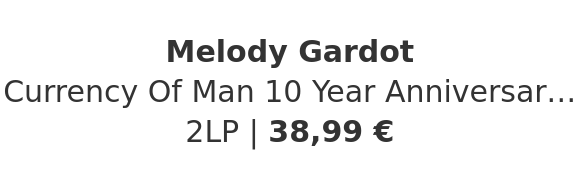 Melody Gardot - Currency Of Man 10 Year Anniversary Zoetrope Vinyl Edition