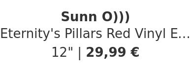 Sunn O))) - Eternity's Pillars Red Vinyl Edition