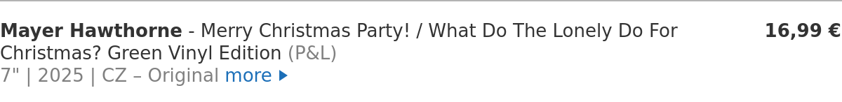 Mayer Hawthorne - Merry Christmas Party! / What Do The Lonely Do For Christmas? Green Vinyl Edition