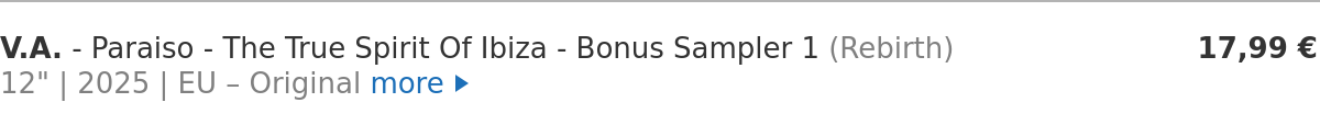 V.A. - Paraiso - The True Spirit Of Ibiza - Bonus Sampler 1