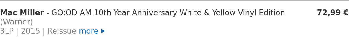 Mac Miller - GO:OD AM 10th Year Anniversary White & Yellow Vinyl Edition