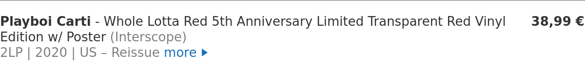 Playboi Carti - Whole Lotta Red 5th Anniversary Limited Transparent Red Vinyl Edition w/ Poster
