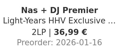 Nas + DJ Premier - Light-Years HHV Exclusive Day Ones Black Label Edition