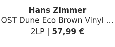 Hans Zimmer - OST Dune Eco Brown Vinyl Edition