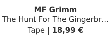 MF Grimm - The Hunt For The Gingerbread Man