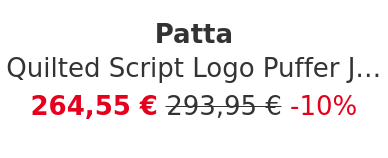 Patta - Quilted Script Logo Puffer Jacket