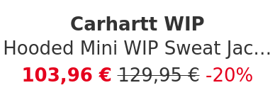 Carhartt WIP - Hooded Mini WIP Sweat Jacket