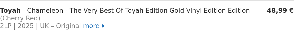 Toyah - Chameleon - The Very Best Of Toyah Edition Gold Vinyl Edition Edition