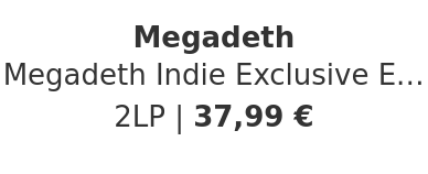 Megadeth - Megadeth Indie Exclusive Edition
