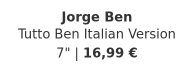 Jorge Ben - Tutto Ben Italian Version