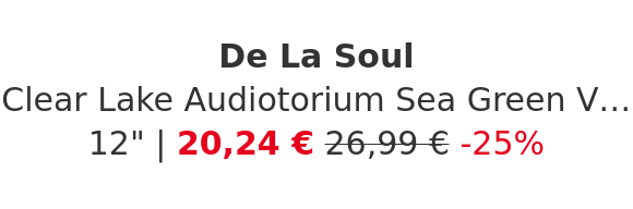 De La Soul - Clear Lake Audiotorium Sea Green Vinyl Edition