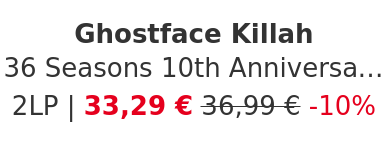 Ghostface Killah - 36 Seasons 10th Anniversary Turquoise Marble Deluxe Vinyl Edition