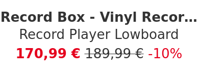 Record Box - Vinyl Record Storage - Record Player Lowboard