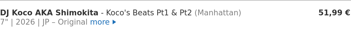 DJ Koco AKA Shimokita - Koco's Beats Pt1 & Pt2