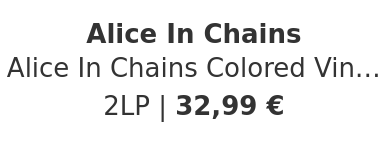 Alice In Chains - Alice In Chains Colored Vinyl Edition