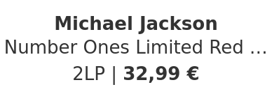 Michael Jackson - Number Ones Limited Red Vinyl Edition