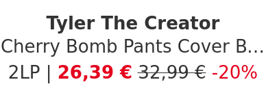 Tyler The Creator - Cherry Bomb Pants Cover Blue Vinyl Edition