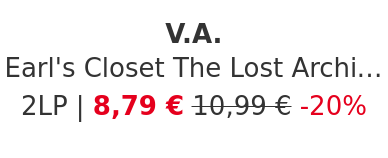 V.A. - Earl's Closet The Lost Archive Of Earl Mcgrath 1970-1980 Clear Vinyl Edition