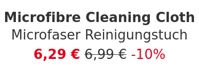 Microfibre Cleaning Cloth - Microfaser Reinigungstuch