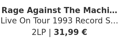 Rage Against The Machine - Live On Tour 1993 Record Store Day 2025 Edition