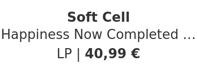 Soft Cell - Happiness Now Completed Record Store Day 2025 Vinyl Edition