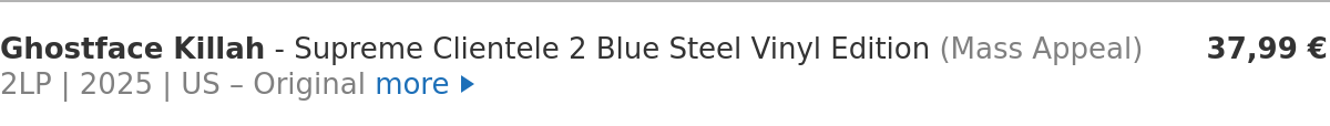 Ghostface Killah - Supreme Clientele 2 Blue Steel Vinyl Edition