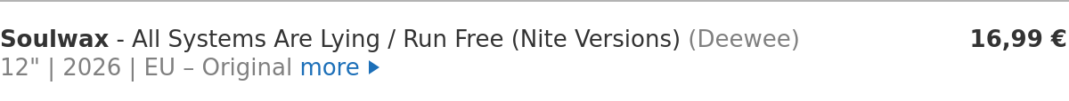 Soulwax - All Systems Are Lying / Run Free (Nite Versions)