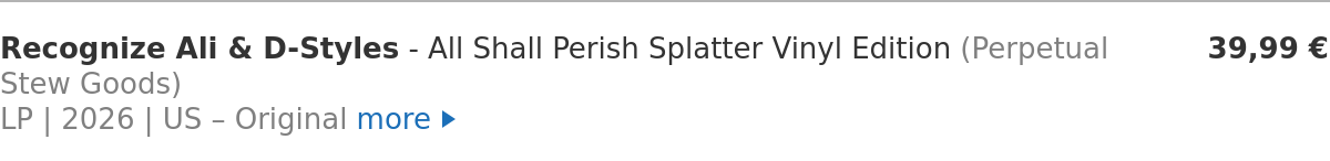 Recognize Ali & D-Styles - All Shall Perish Splatter Vinyl Edition