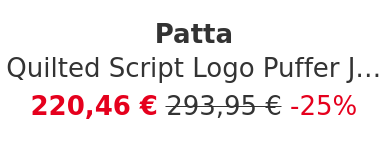 Patta - Quilted Script Logo Puffer Jacket