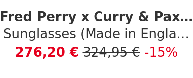 Fred Perry x Curry & Paxton - Sunglasses (Made in England)