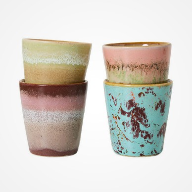 HKLIVING - 70s Ceramics: Ristretto Mugs (Set of 4)
