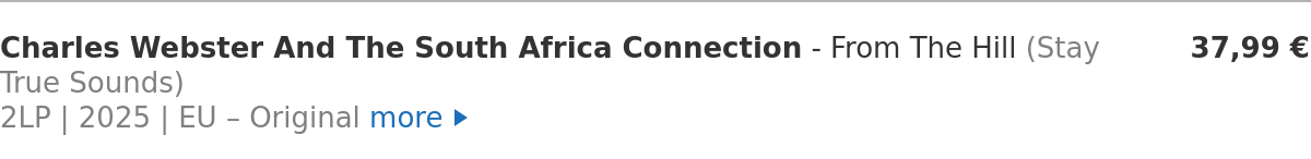 Charles Webster And The South Africa Connection - From The Hill