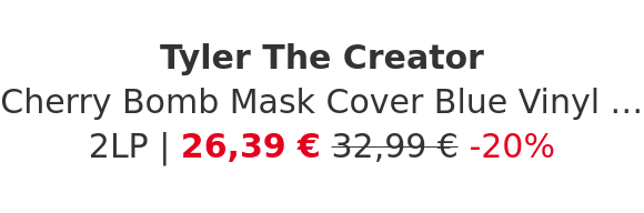 Tyler The Creator - Cherry Bomb Mask Cover Blue Vinyl Edition
