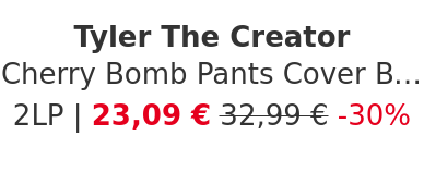 Tyler The Creator - Cherry Bomb Pants Cover Blue Vinyl Edition