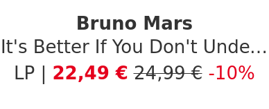 Bruno Mars - It's Better If You Don't Understand Black Friday Record Store Day 2025 Black Vinyl Edition