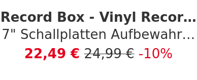 Record Box - Vinyl Record Storage - 7" Schallplatten Aufbewahrung (110)