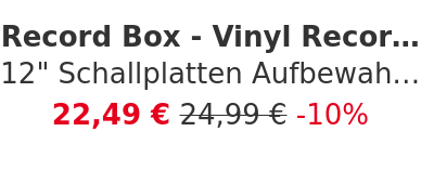 Record Box - Vinyl Record Storage - 12" Schallplatten Aufbewahrung (50)