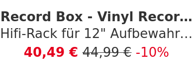Record Box - Vinyl Record Storage - Hifi-Rack für 12" Aufbewahrung (3x110)