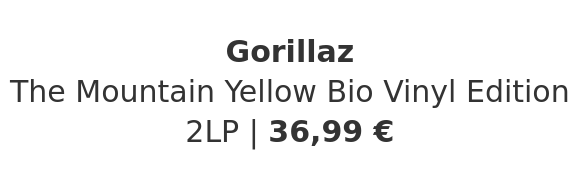 Gorillaz - The Mountain Yellow Bio Vinyl Edition