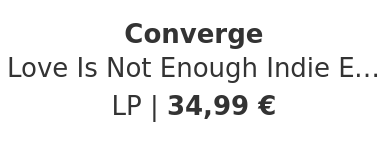 Converge - Love Is Not Enough Indie Exclusive Gold Vinyl Edition